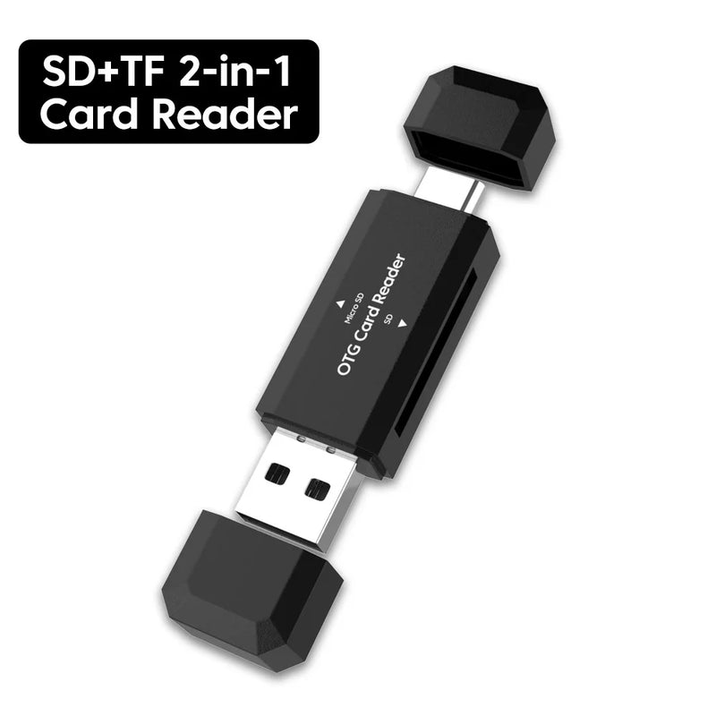 2-in-1 USB-C & USB-A SD/TF Card Reader