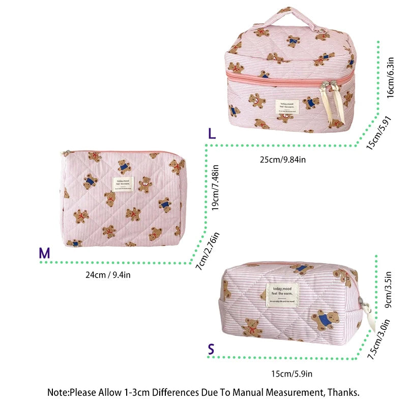 Bear-Shaped Makeup Bag with Multi-Layer Compartments