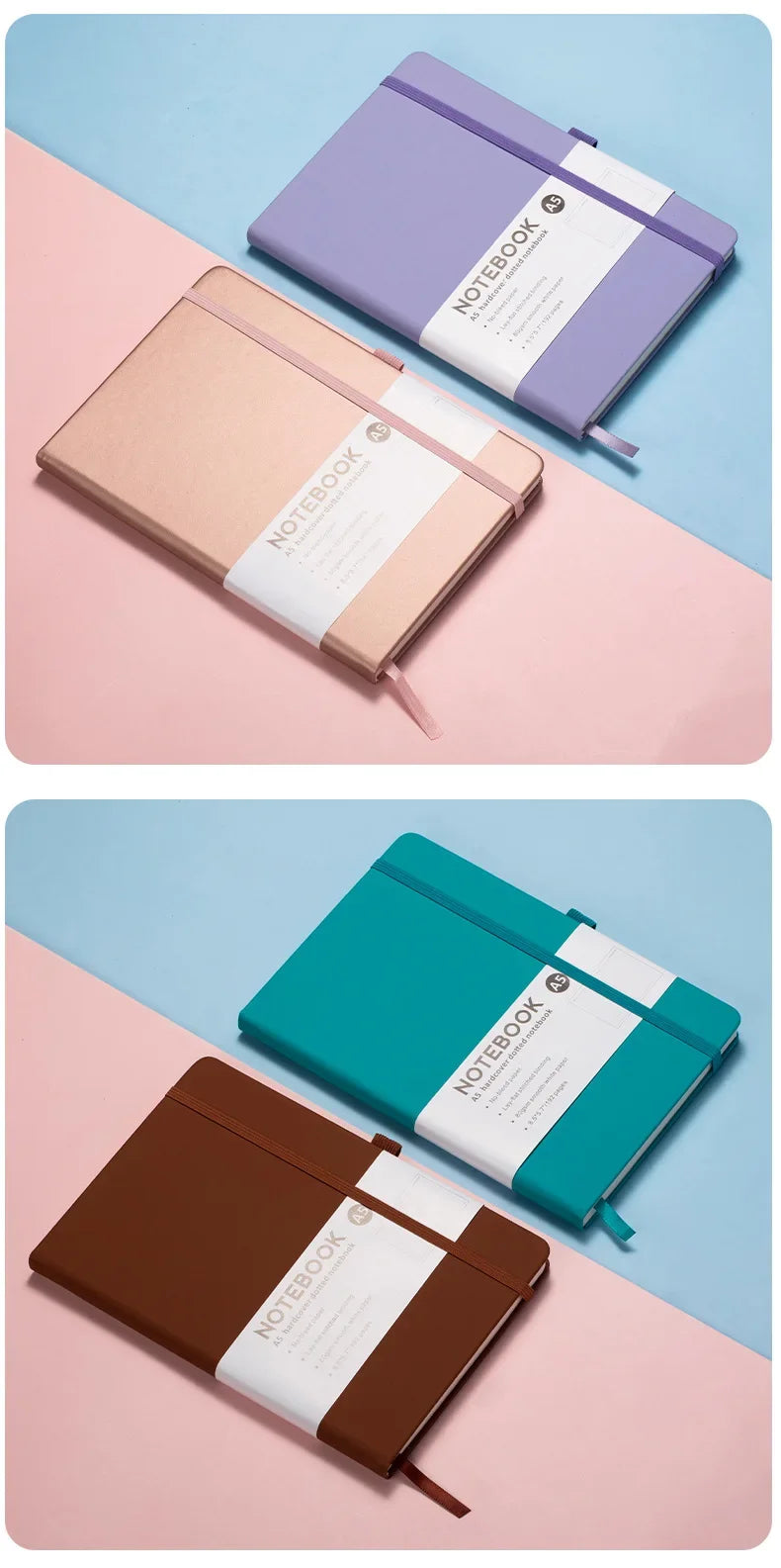 Premium PU Leather Hardcover Notebook with Elastic Closure