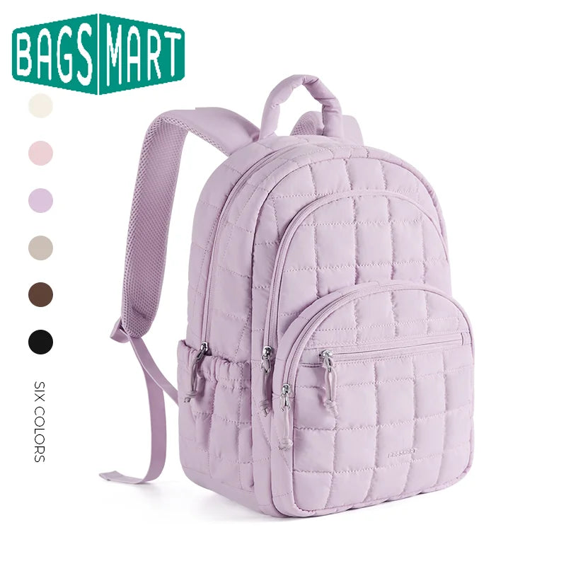 Quilted Casual Daypack with Padded Laptop Compartment