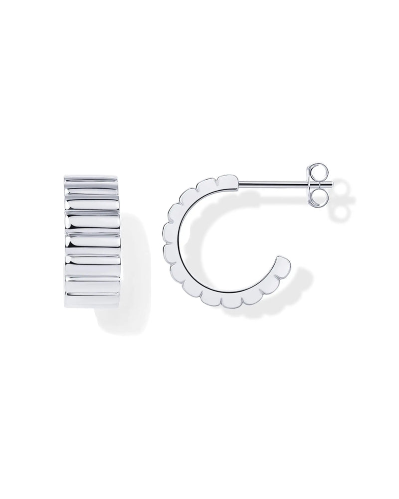 Chunky Gold-Plated Hoop Huggie Earrings