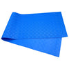 Blue non-slip swimming pool ladder mat with a textured, diamond pattern