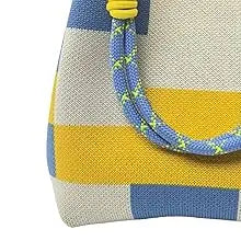 Mini Knitted Colorblock Bucket Bag with Detachable Handle
