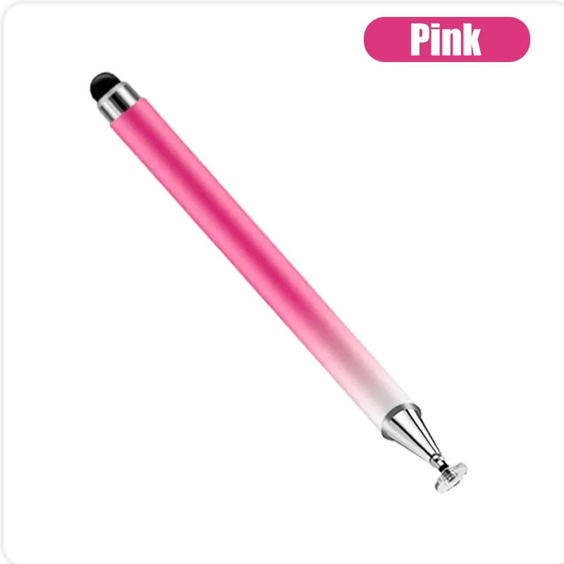 A pink 2-in-1 universal stylus pen shown against a white background.
