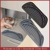 A silicone refrigerator drip tray with raised ridges shown in various angles.