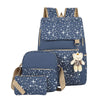 3-Piece Canvas Backpack Set for School