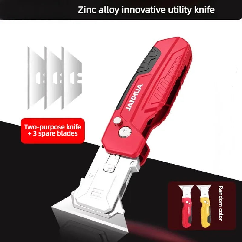 2-in-1 Folding Utility Knife and Glue Scraper