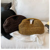Handwoven Straw Tote Bag with Zipper