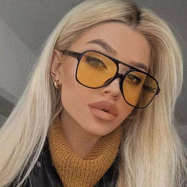 Double Beam Rectangle Sunglasses