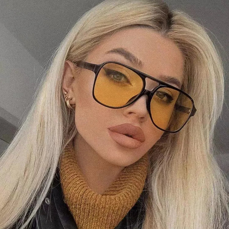 Double Beam Rectangle Sunglasses