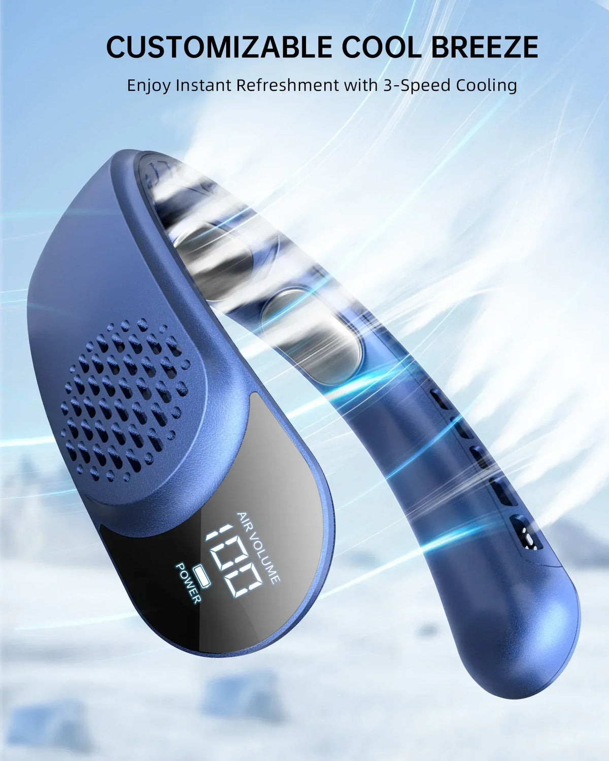 Portable Bladeless Neck Fan with 4000mAh Battery & LED Display