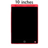 Schwarzes, verstellbares LCD-Zeichen-Tablet mit rotem Rahmen und Power-Taste.