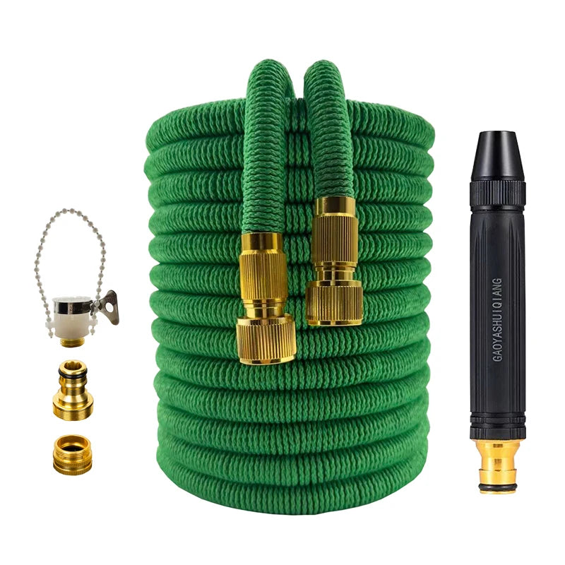 Expandable Garden Hose with High-Pressure Spray Nozzle