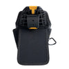 Black heavy-duty construction tool pouch with a clip and hammer loop.