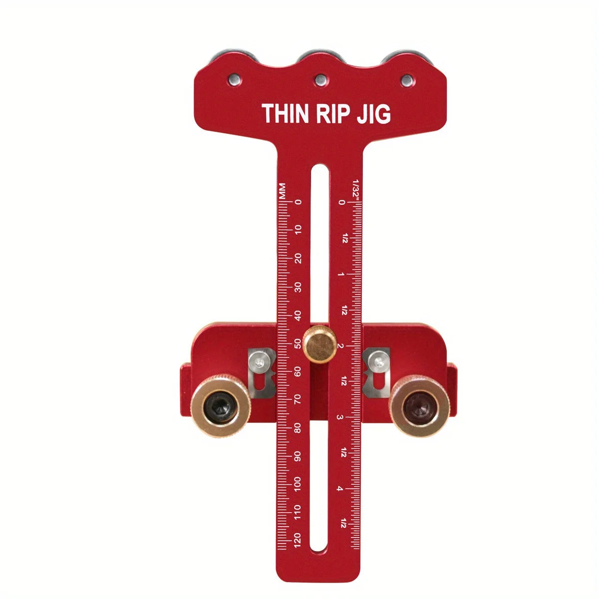 Precision Thin Rip Table Saw Jig with 3-Pulley System