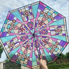 Stained Glass Arch Umbrella with Wind-Resistant Frame
