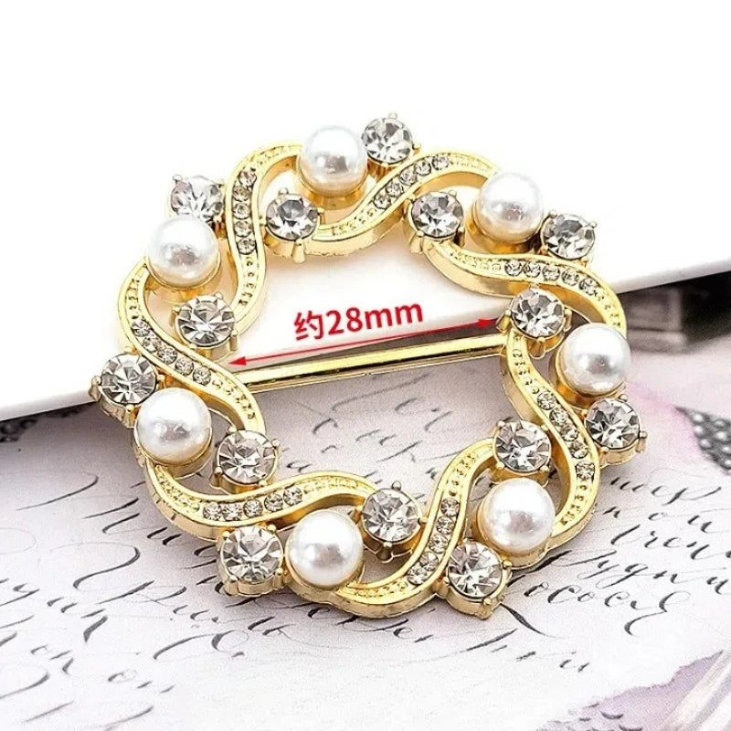 Crystal Rhinestone Scarf Ring Clip for Shirts and Scarves