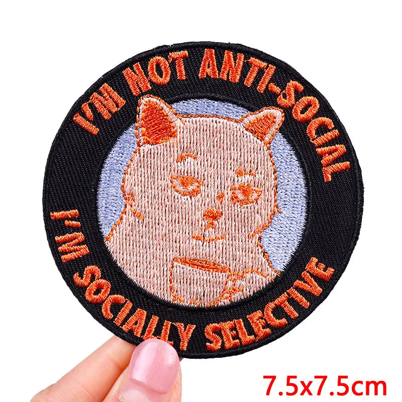 Encouraging Embroidered Iron-On Patches for Jackets, Jeans & Bags