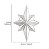 A silver octagonal star-shaped resin wall mirror with a geometric design.