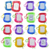 A collection of colorful mini magnetic drawing boards shaped like a hand, available in blue, pink, purple, and yellow.