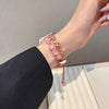 Crystal Bead Watch Strap with Adjustable Metal Link Design