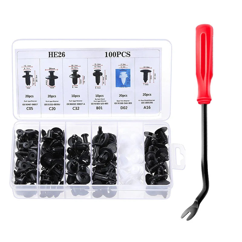 Universal Auto Fastener Clip Assortment Kit for Car Body Trim and Panels