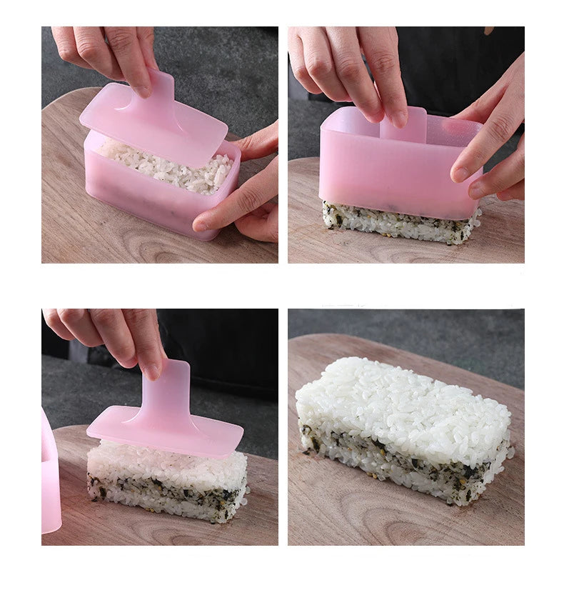 Sushi Rice Mold Set with Lid - Triangle & Rectangle Shapes