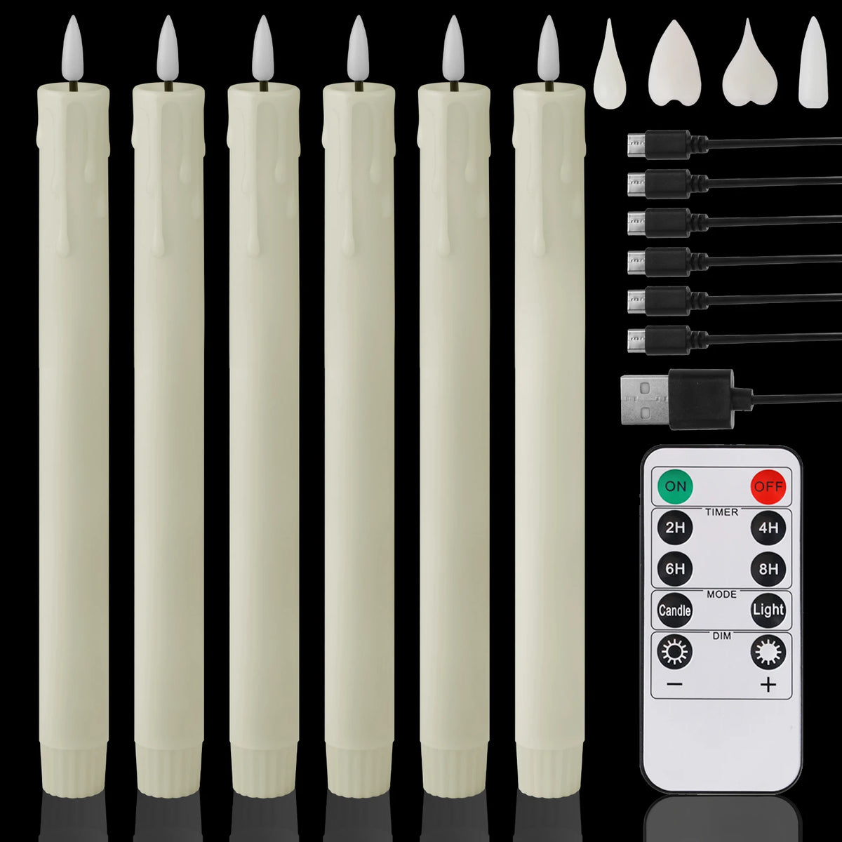 LED Flameless Taper Candles with Remote Control