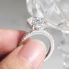4.5ct Oval Moissanite Engagement Ring with Hidden Halo