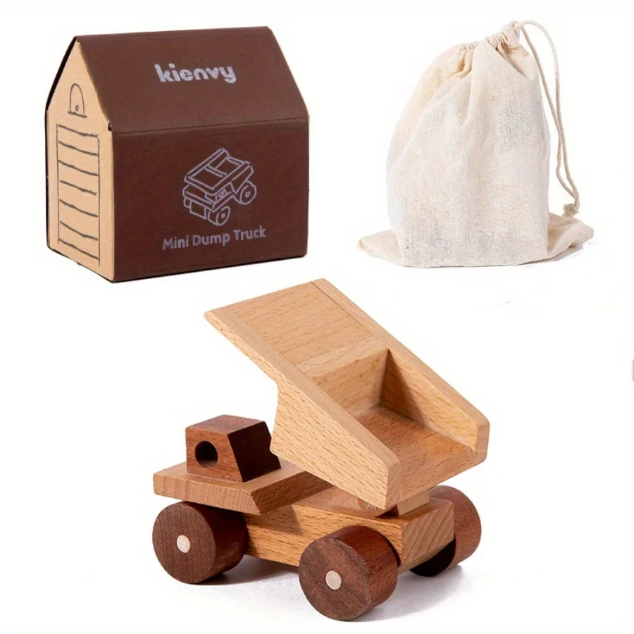 Wooden Engineering Vehicle Toy Set (11 Pieces)