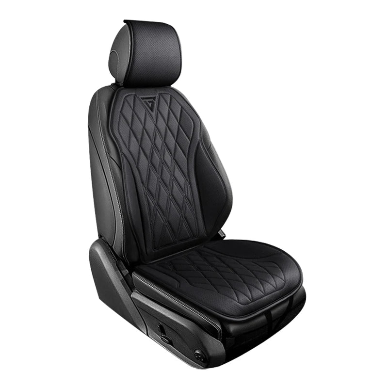 Black breathable Nappa leather seat cover protector for a car seat.