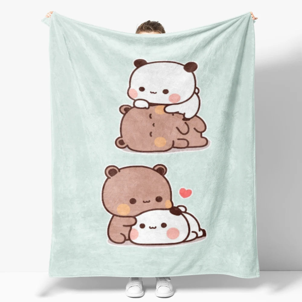Cozy Cartoon Flannel Throw Blanket for Kids and Sofa