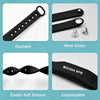 A black adjustable silicone wristband with a metal button and customizable features for RFID access control.