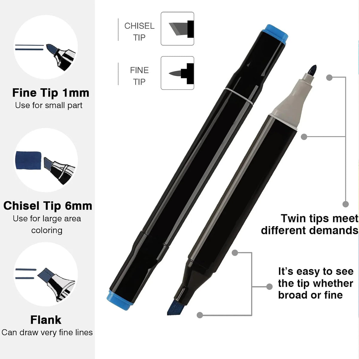 Professional Dual-Tip Art Markers Set for Drawing & Illustration