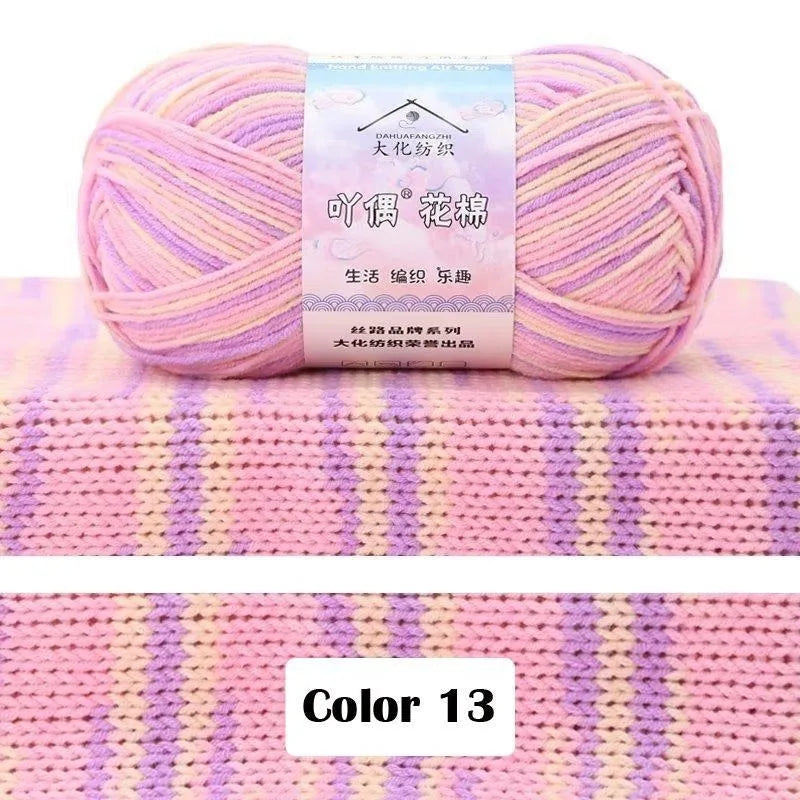 Combed Cotton Blend Gradient Yarn – 4-Ply, 50g Balls