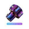 CNC machined titanium motorcycle key head cover in plum blossom violet blue color