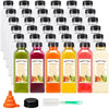Clear Reusable Juice Bottles with Cleaning Brush and Funnel