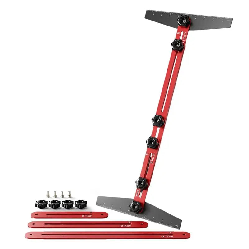 Adjustable Stair Tread Template Tool with Modular Extensions