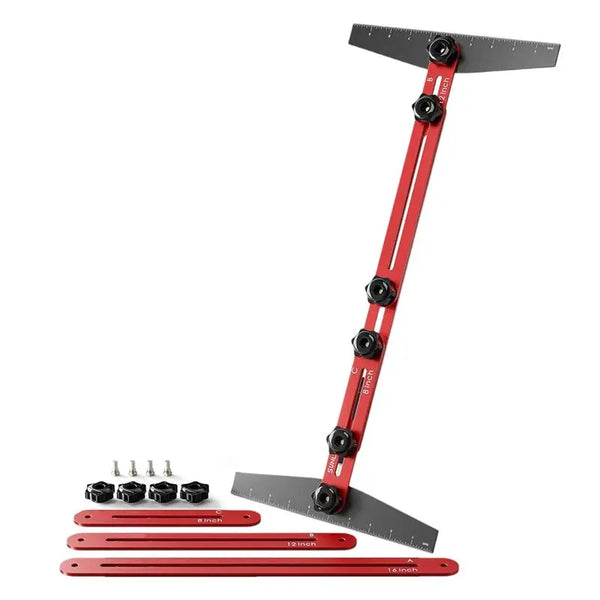 Adjustable Stair Tread Template Tool with Modular Extensions