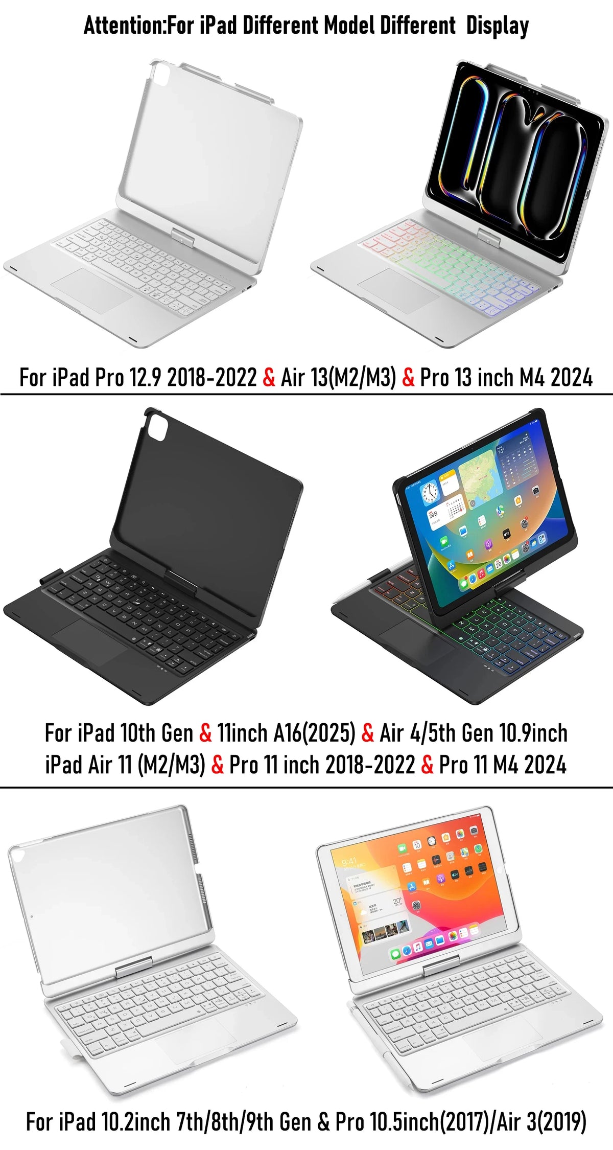 360° Rotating iPad Keyboard Case with Touchpad
