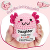 Handmade Crochet Axolotl Doll with Positive Energy Card