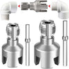 A set of integrated pipe threading tools including a cutting tool and various threaded adapters for internal and external pip