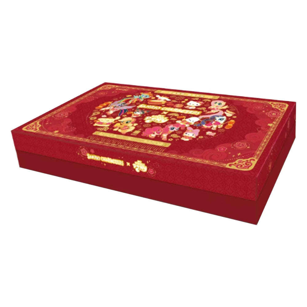 A rectangular red box containing a card pack for My Little Pony Friendship Eternal Radiant Moon.