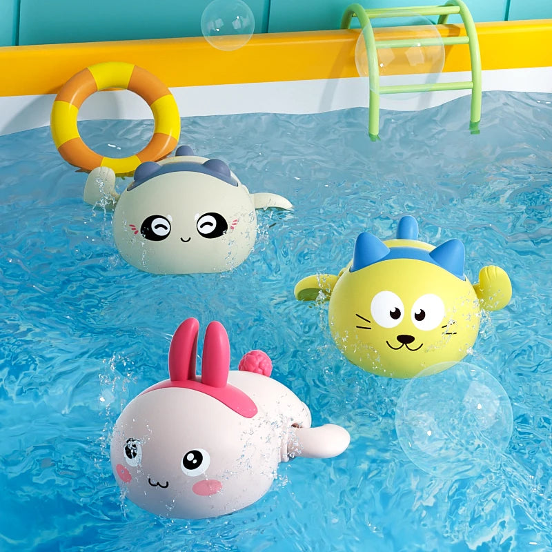 Wind-Up Swimming Animal Bath Toys for Toddlers