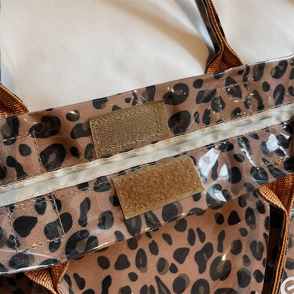 Leopard Print PVC Large Tote Bag