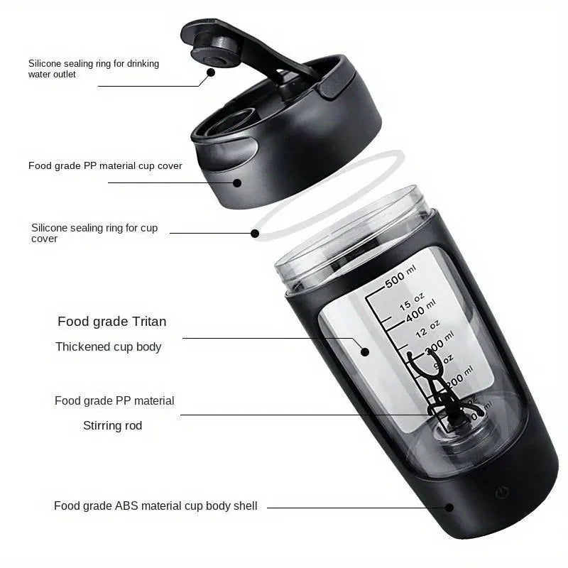 500ml Electric Protein Shaker Bottle
