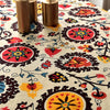 Bohemian Cotton Linen Fabric with Vintage Ethnic Print