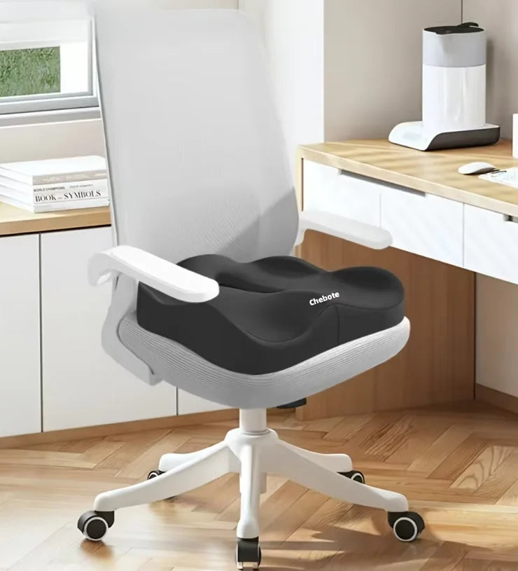Memory Foam Seat Cushion - Ergonomic Comfort & Washable Cover