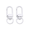 A pair of white alloy lobster clasp hooks for DIY jewelry making