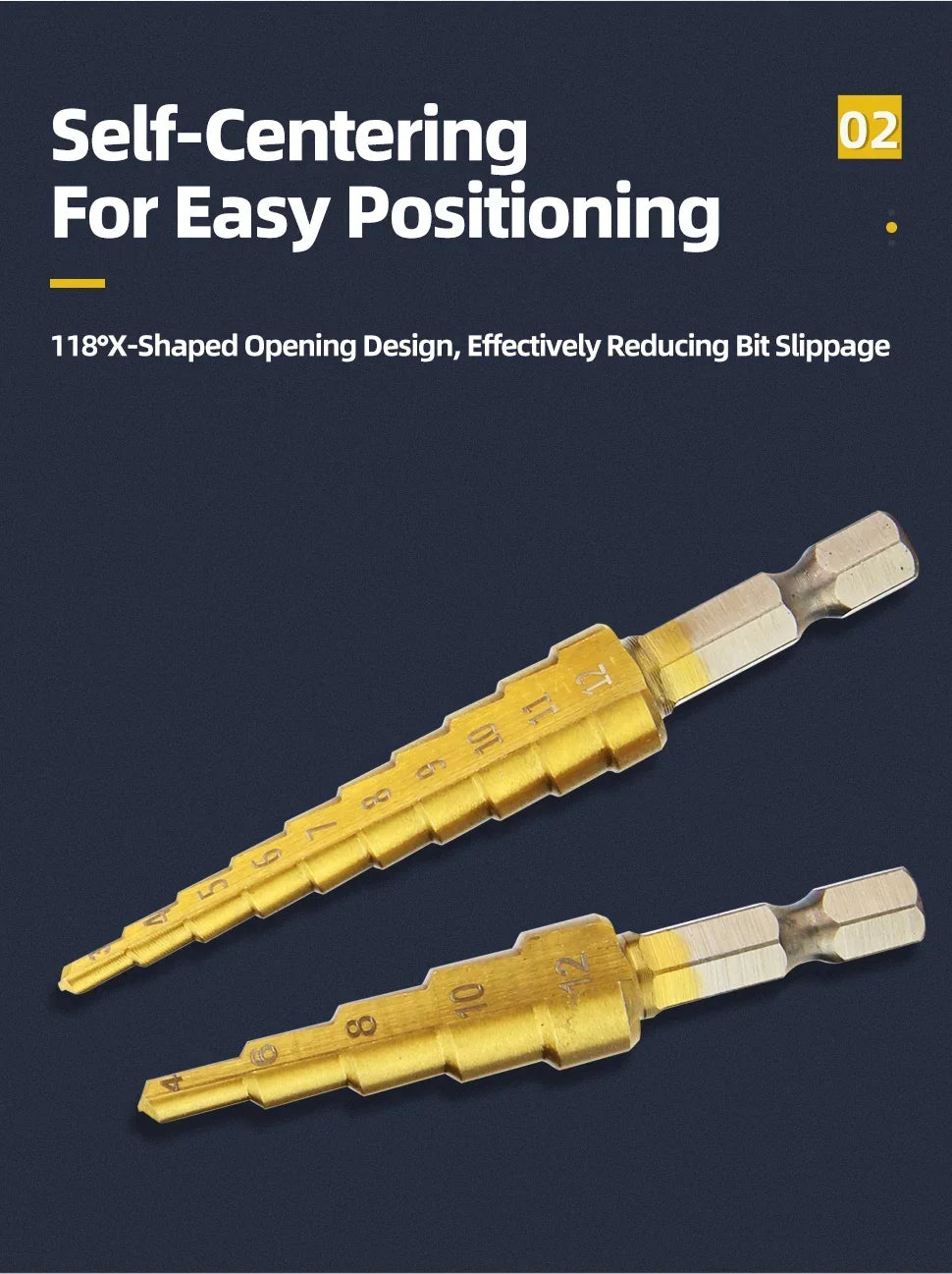 Titanium Step Drill Bit Set — 4 to 20mm Multi-Size Cone Drill
